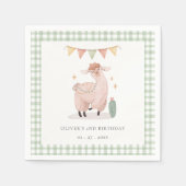 Serviette En Papier Green Plaid Cactus Boho Llama N'importe quel âge A (Devant)