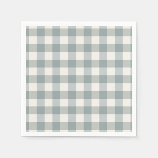 Serviette En Papier Green Plaid En vichy Country Farmhouse Simple (Devant)