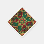 Serviette En Papier Green Red Christmas Holiday (Coin)