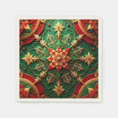 Serviette En Papier Green Red Decorative Holiday Napkin (Devant)