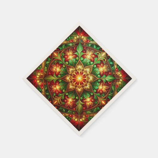 Serviette En Papier Green Red Decorative Holiday Napkin (Coin)