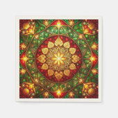 Serviette En Papier Green Red Decorative Holiday Napkin (Devant)