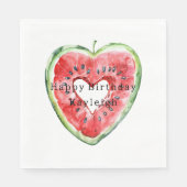 Serviette En Papier Green Red Heart Watermelon Birthday (Devant)