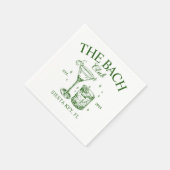 Serviette En Papier Green Retro Cocktails Bachelorette Party (Coin)