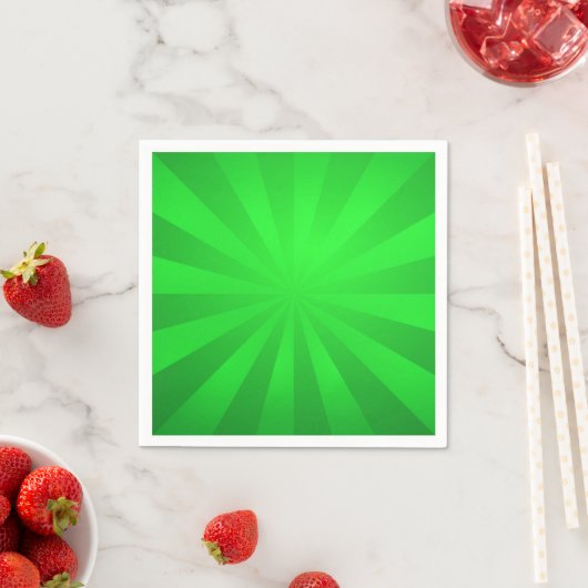 Serviette En Papier Green Retro Sunburst (En situation)