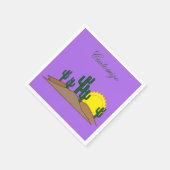 Serviette En Papier Green Saguaro Cactus Desert Sunset Thunder_Cove (Coin)