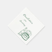 Serviette En Papier GREEN simple Hand Drawn 30th Birthday  (Coin)