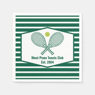 Serviette En Papier Green Stried Tennis Club de Country Personnalisé