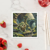 Serviette En Papier Green Troll Under a Stone Bridge (En situation)