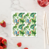 Serviette En Papier Green Tropical Feuilles & oiseaux Summer Party (En situation)