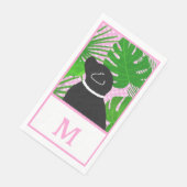 Serviette En Papier Green Tropical Island Black Dog Serviettes d'hôtes (Coin)