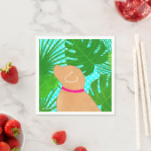 Serviette En Papier Green Tropical Island Jaune Chien Party Napkins (En situation)