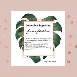 Serviette En Papier Green Tropical Monstera feuille Mariage Fun Facts
