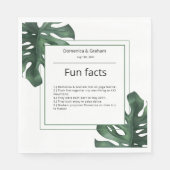 Serviette En Papier Green Tropical Monstera feuille Mariage Fun Facts (Devant)