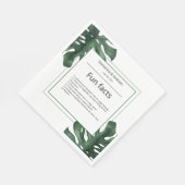 Serviette En Papier Green Tropical Monstera feuille Mariage Fun Facts (Coin)