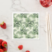 Serviette En Papier Green Tropical Palm Feuille Motif (En situation)