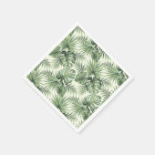 Serviette En Papier Green Tropical Palm Feuille Motif (Coin)