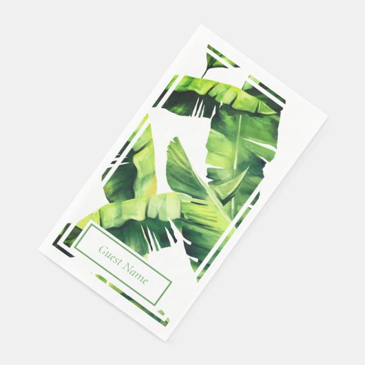 Serviette En Papier Green Tropical Palm Feuille Papier Serviettes d'hô (Coin)