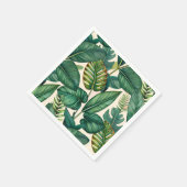 Serviette En Papier Green & Turquoise Palm Monstera Tropical Feuille M (Coin)