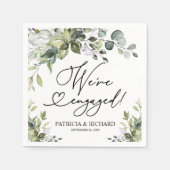 Serviette En Papier Green We's Engaged Engagement Party (Devant)