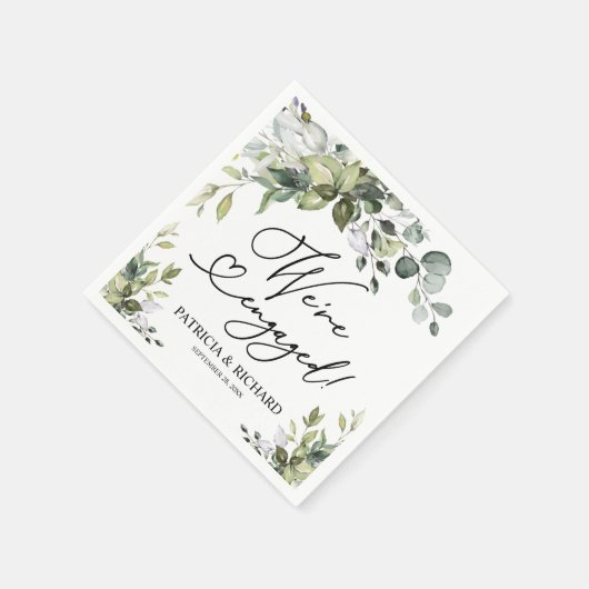 Serviette En Papier Green We's Engaged Engagement Party (Coin)