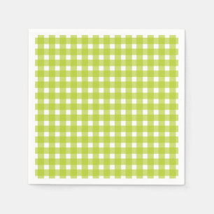 Serviette En Papier Green & White En vichy Plaid Checks Party de maria