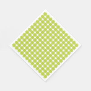 Serviette En Papier Green & White En vichy Plaid Checks Party de maria