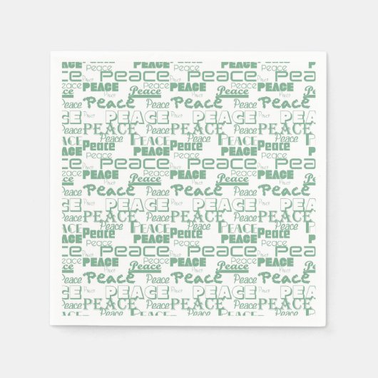 Serviette En Papier Green White Inspiration Peace (Devant)