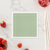 Serviette En Papier Green White Plaid Pattern (En situation)