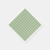 Serviette En Papier Green White Plaid Pattern (Coin)