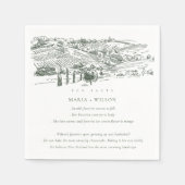 Serviette En Papier Green Winery Mountain Croquis Mariage Faits amusan (Devant)