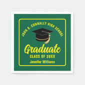 Serviette En Papier Green Yellow Graduate Custom 2025 Graduation Party (Devant)