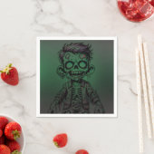 Serviette En Papier Green Zombie Enfant & Slime Halloween fête d'anniv (En situation)
