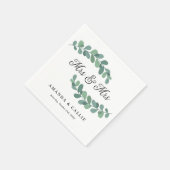 Serviette En Papier Greenery Branches Mme & Mme Lesbian Mariage (Coin)