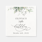 Serviette En Papier Greenery, Eucalyptus Leaves, Boho, Birthday (Devant)