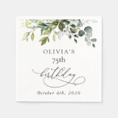 Serviette En Papier Greenery, Eucalyptus Leaves, Boho, Birthday (Devant)