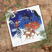 Serviette En Papier Greeting from the North Moose Village