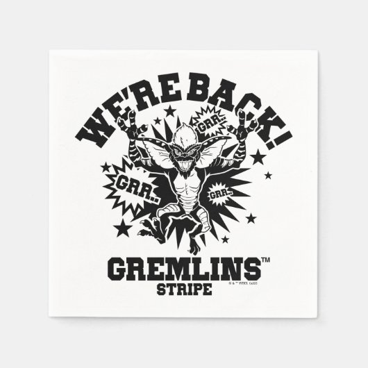 Serviette En Papier Gremlins | Stripe Nous sommes de retour (Devant)