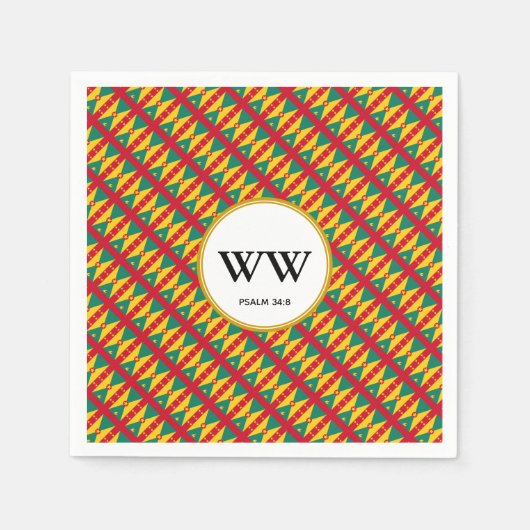 Serviette En Papier GRENADA FLAG Fête Anniversaire Patrimoine (Devant)