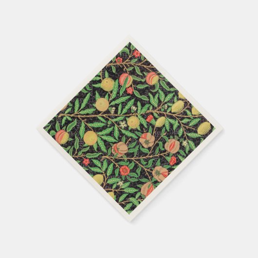 Serviette En Papier Grenade et fleurs sur branches (Coin)