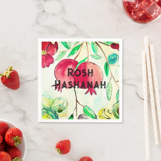 Serviette En Papier Grenade Rosh Hashanah Fruit Shana Tova (En situation)