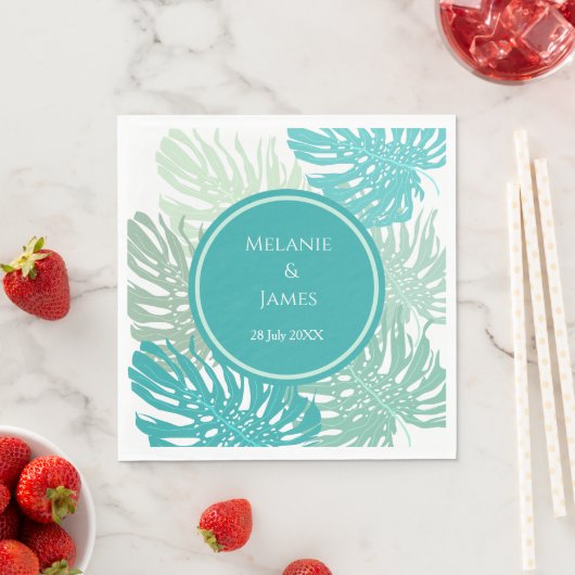 Serviette En Papier Grenier Tropical moderne Palm Feuille mariage Papi (En situation)