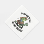 Serviette En Papier Grenouille avec tortue à cheval Casquette (Coin)