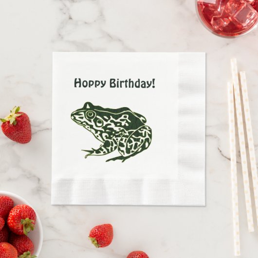 Serviette En Papier Grenouille d'anniversaire Hoppy (En situation)