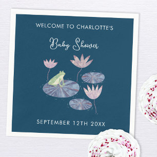 Serviette En Papier Grenouille dans un Baby shower mignon en étang Lil