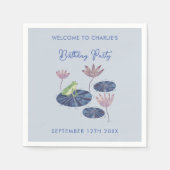 Serviette En Papier Grenouille dans un étang Lily mignonne fête d'anni (Devant)