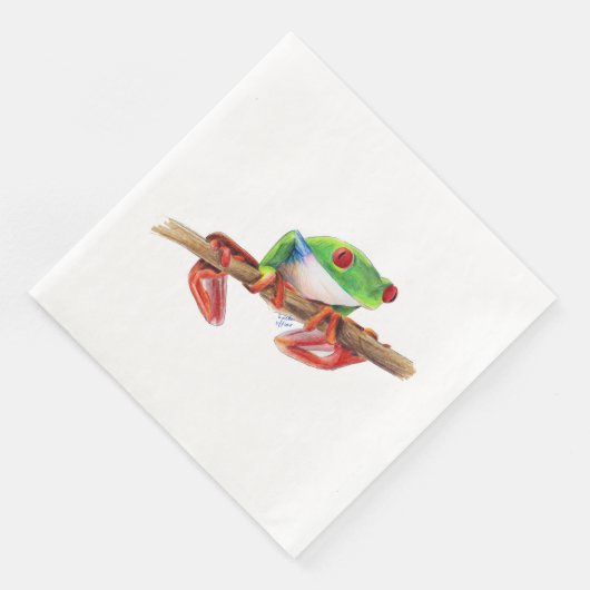 Serviette En Papier Grenouille des arbres Treefrog jolie illustration (Coin)