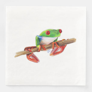 Serviette En Papier Grenouille des arbres Treefrog jolie illustration 
