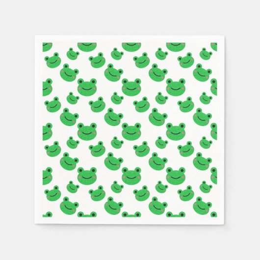 Serviette En Papier Grenouille fête d'anniversaire Croaking Green Part (Devant)