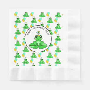 Serviette En Papier Grenouille personnalisée Joyeux anniversaire